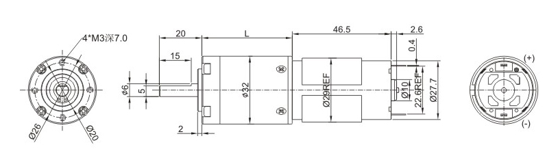 行星減速電機(jī)YS-32PAR395的幾何參數(shù)