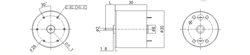 直流電機(jī)YS-R3530的幾何參數(shù)