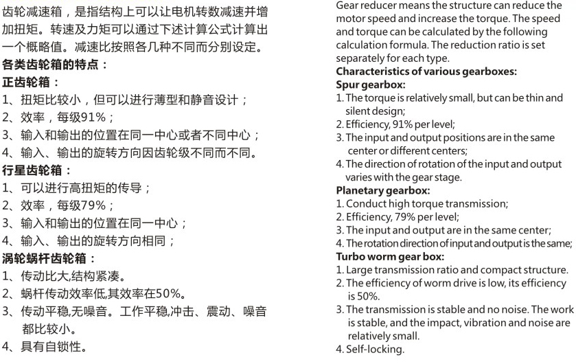 各類齒輪減速箱的特點(diǎn)